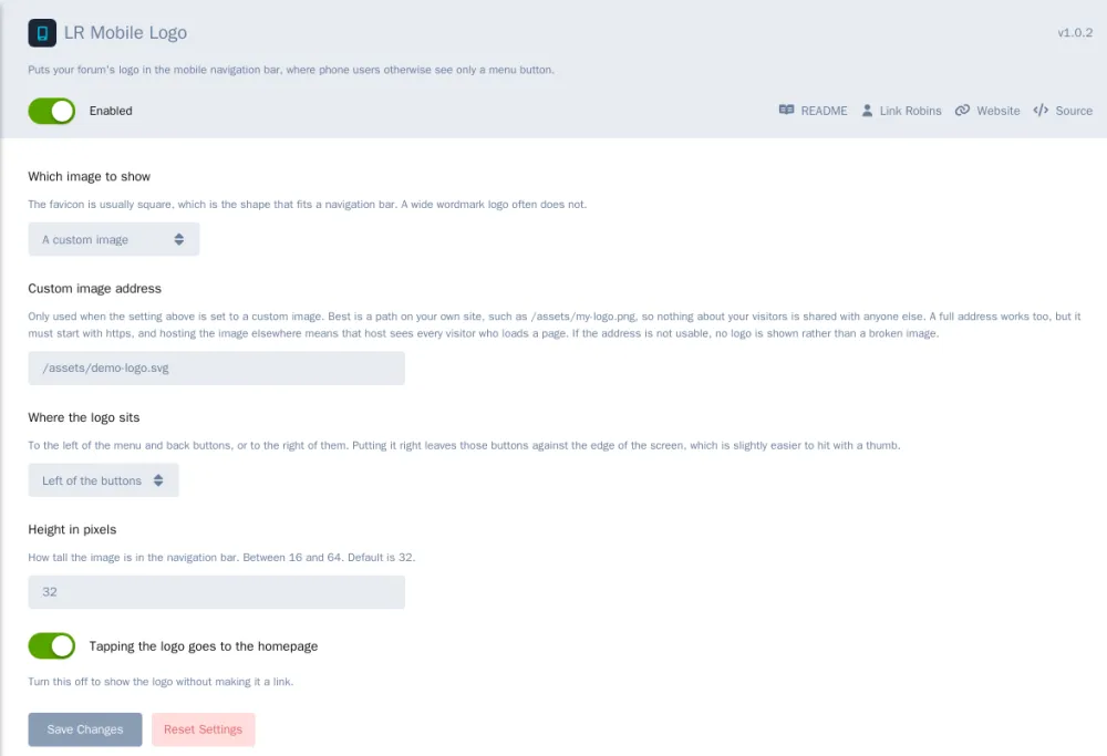 mobile-logo-admin-settings.png The settings page