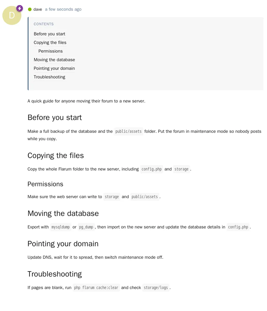 toc-post.png A Contents box at the top of a long post