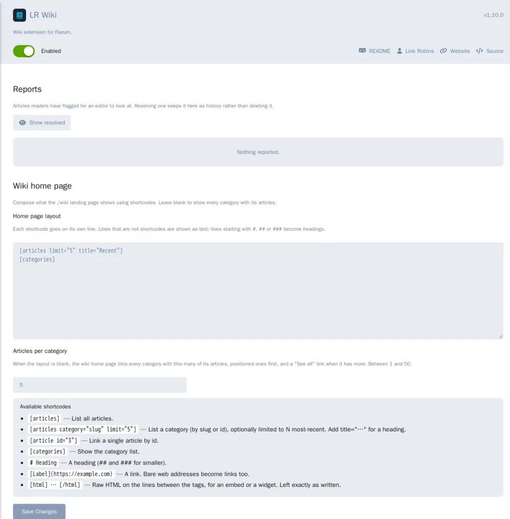 wiki-admin-settings.png The settings page